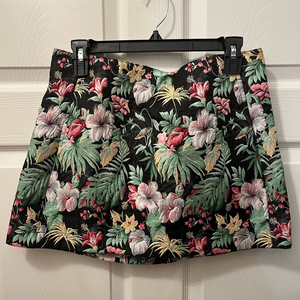 Urban Outfitters tropical brocade mini skirt